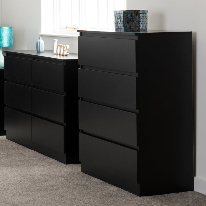 Malvern 4 Drawer Chest Black