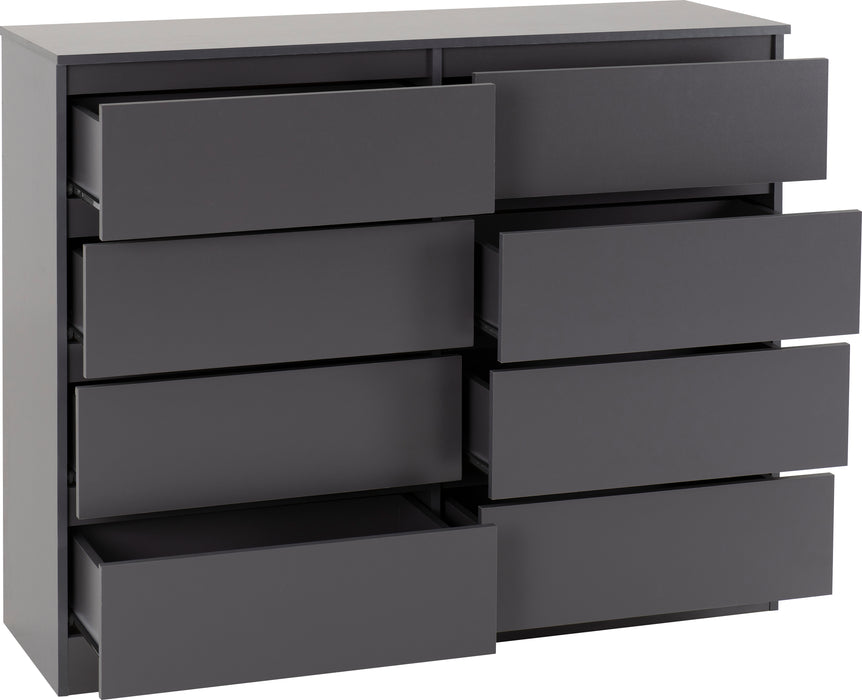Malvern 8 Drawer Chest Grey