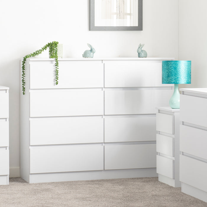 Malvern 8 Drawer Chest White