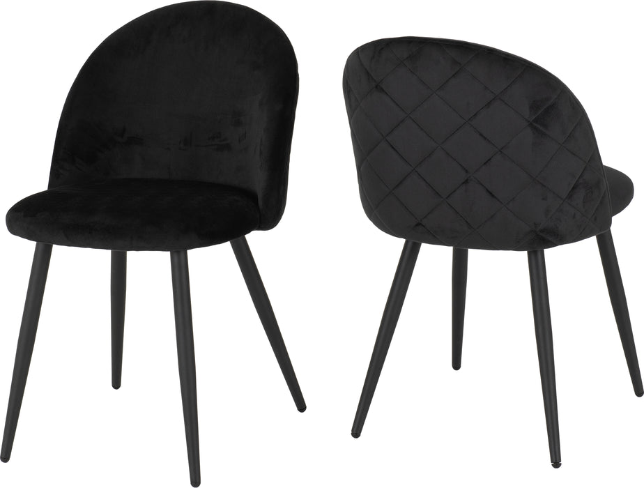 Marlow Dining Set White Marble Effect/Black/Black Velvet