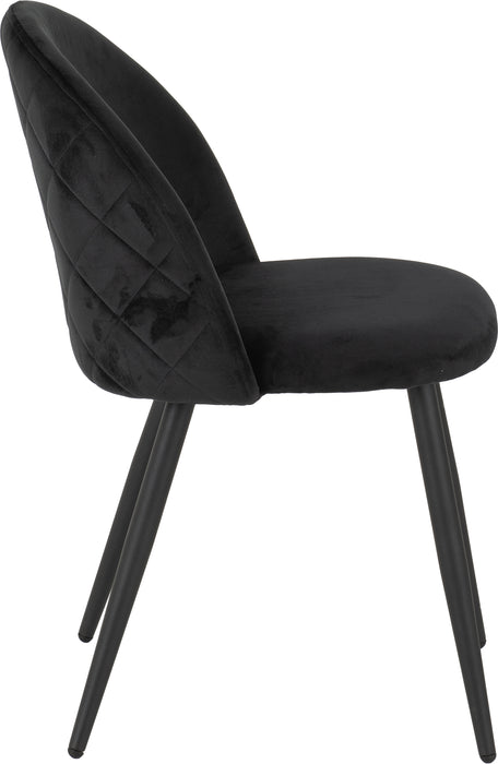 Marlow Dining Set White Marble Effect/Black/Black Velvet