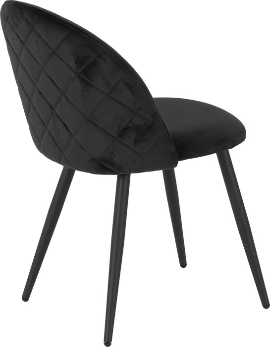 Marlow Dining Set White Marble Effect/Black/Black Velvet