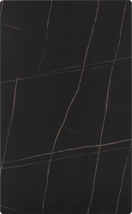 Marlow Dining Set Black Marble Effect/Black/Black Velvet