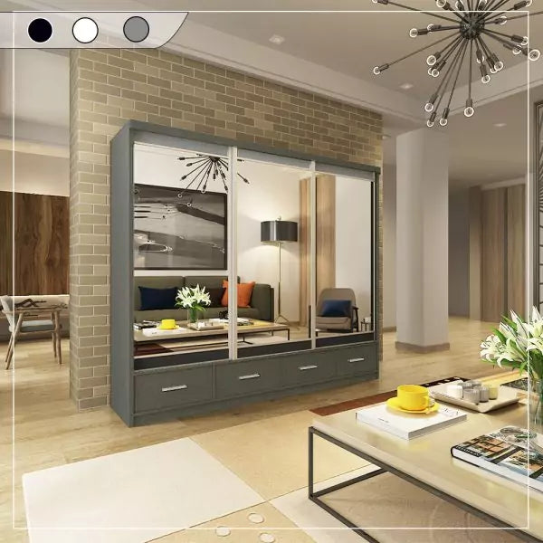 MAYFAIR GREY WARDROBE 250CM