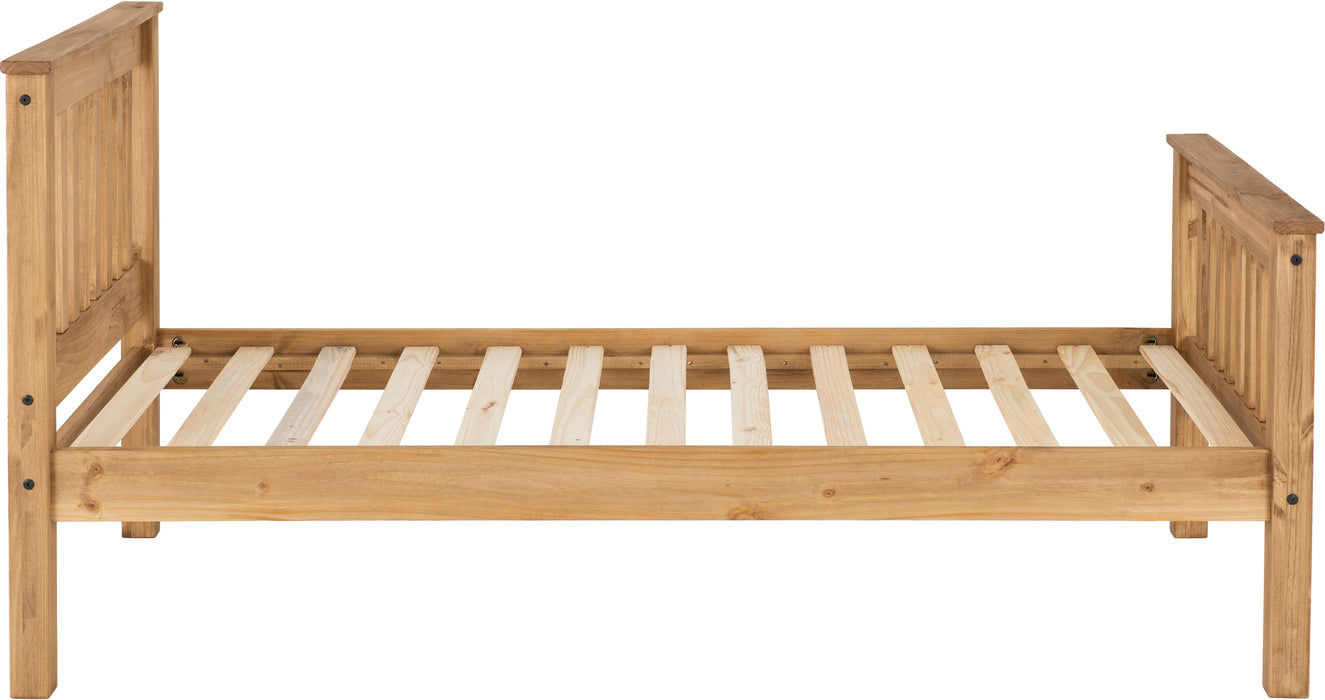Monaco 3' Bed High Foot End Distressed Waxed Pine