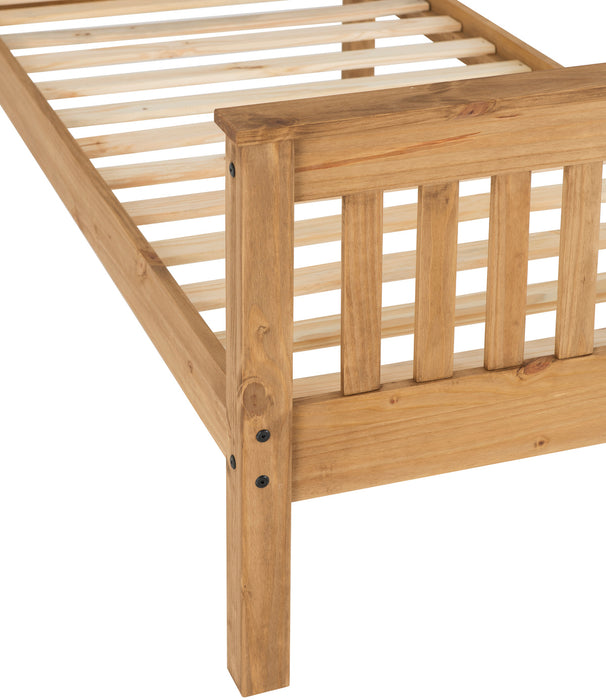 Monaco 3' Bed High Foot End Distressed Waxed Pine