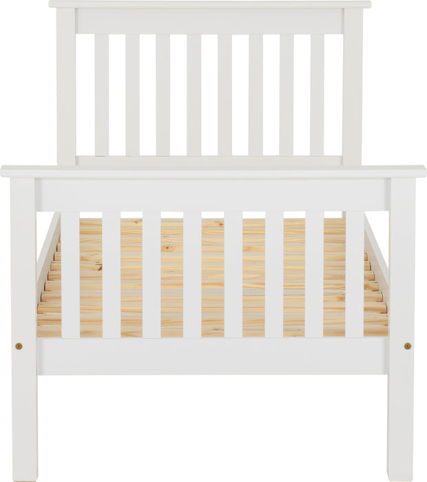Monaco 3' Bed High Foot End White