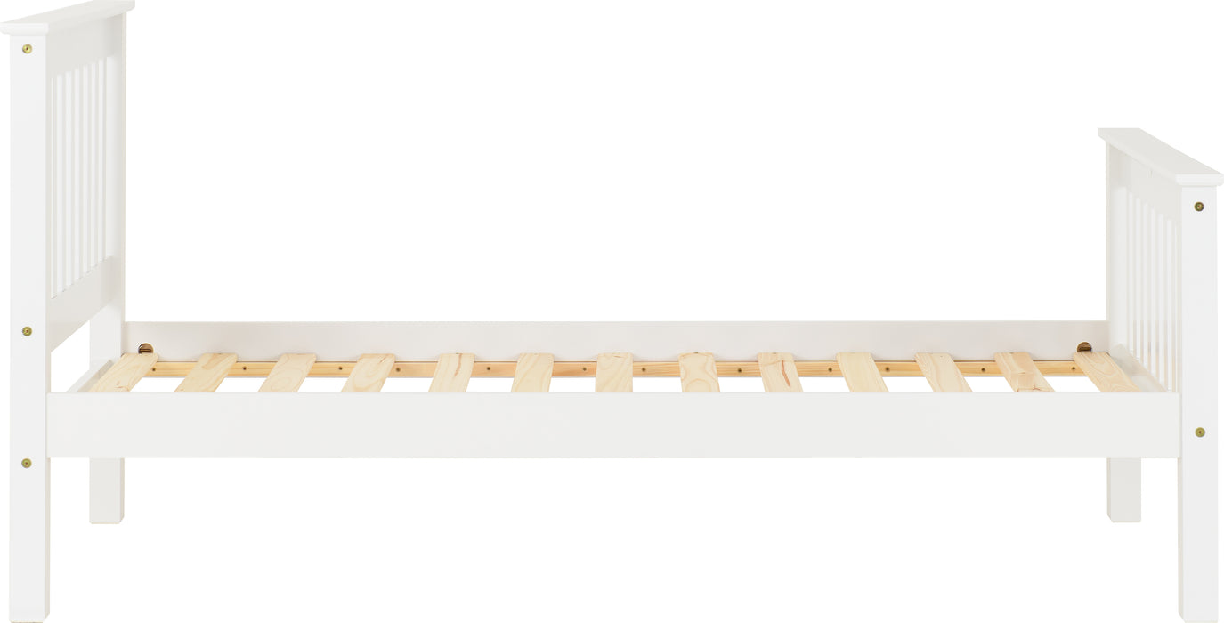 Monaco 3' Bed High Foot End White