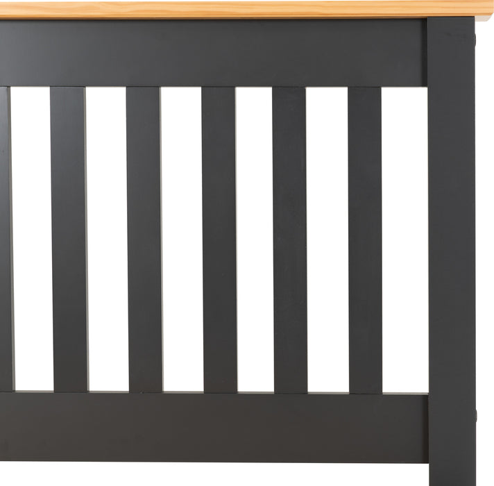 Monaco 4'6" Bed High Foot End Dark Grey/Oak Effect