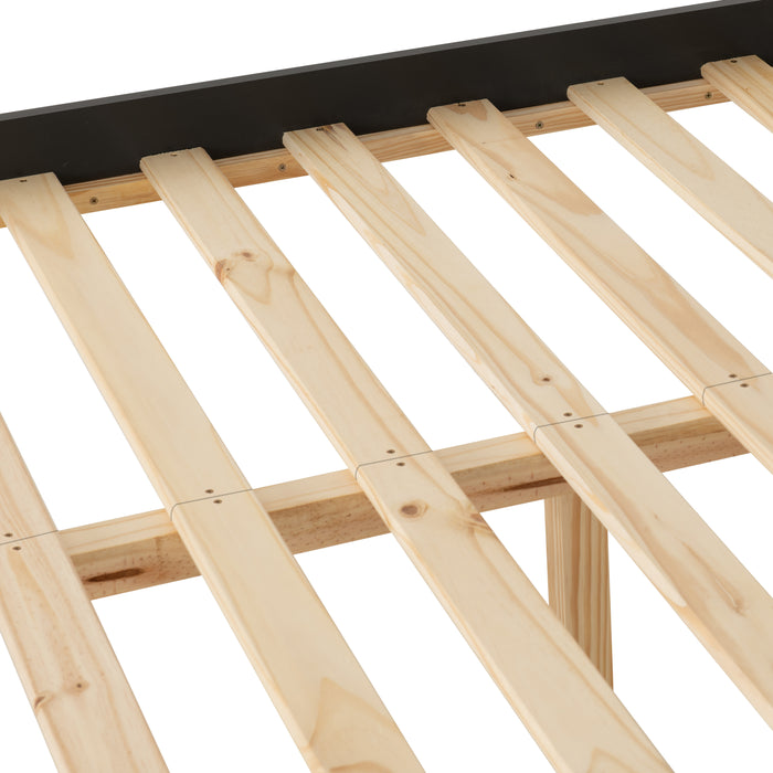 Monaco 4'6" Bed Low Foot End Dark Grey/Oak Effect