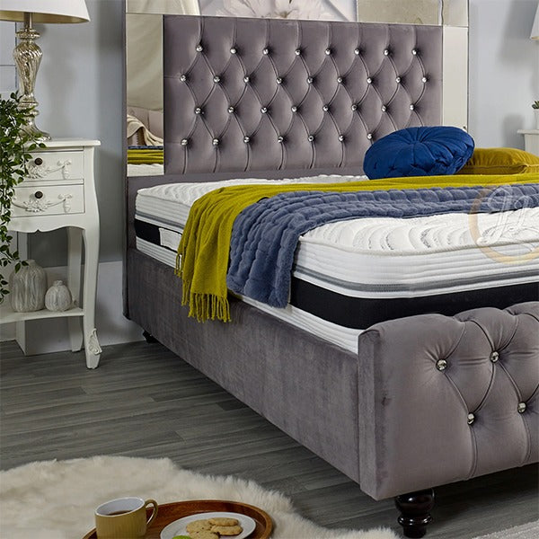 Mia Fabric With Mirror Bed
