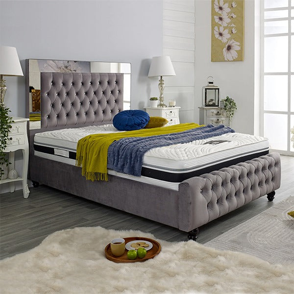 Mia Fabric With Mirror Bed