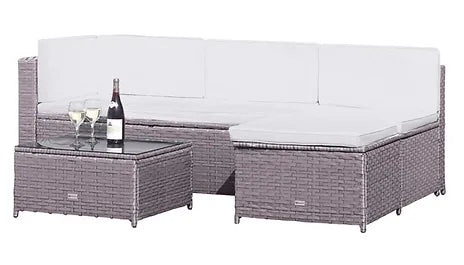 Milan Rattan Corner Sofa & Table Set