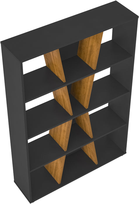 Naples Medium Bookcase Black/Pine Effect