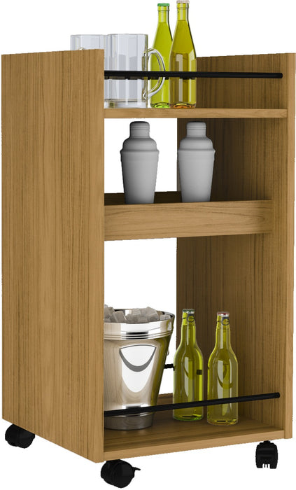 Naples Serving Cart/Side Table Oak Effect