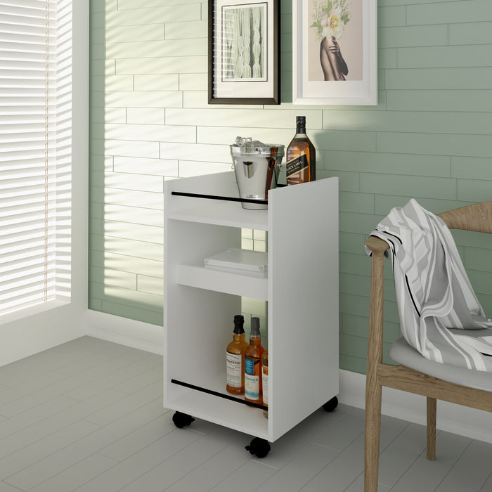 Naples Serving Cart/Side Table White
