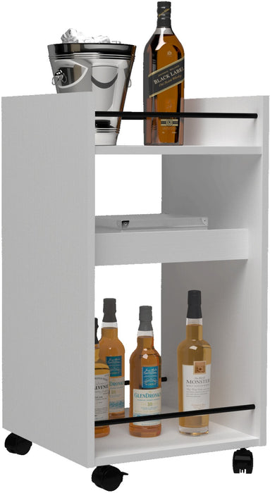 Naples Serving Cart/Side Table White