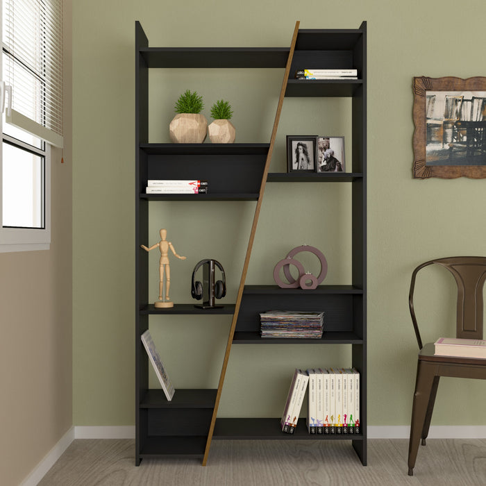 Naples Tall Bookcase Black/Pine Effect