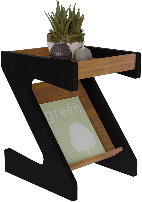 Naples Z Side Table Black/Pine Effect