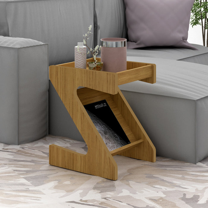 Naples Z Side Table Oak Effect