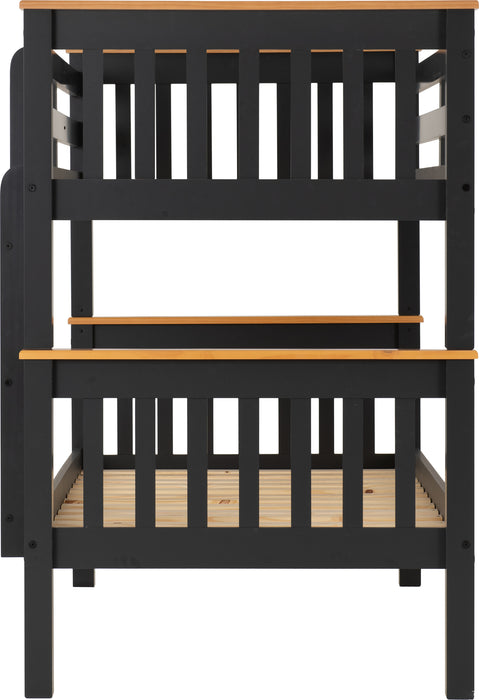 Neptune 3' Bunk Bed Dark Grey/Oak Effect