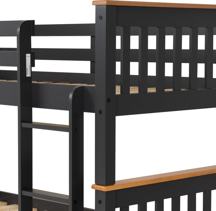 Neptune 3' Bunk Bed Dark Grey/Oak Effect