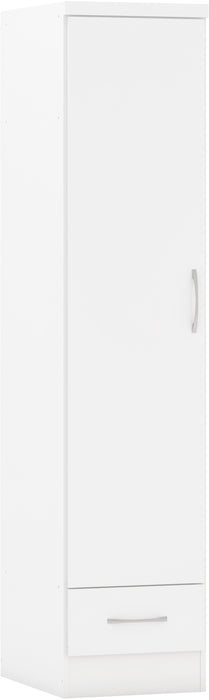 Nevada 1 Door 1 Drawer Wardrobe White Gloss