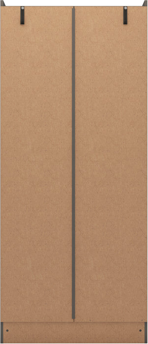 Nevada 2 Door 1 Drawer Wardrobe 3D Effect Grey