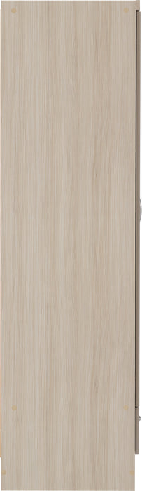 Nevada 2 Door 1 Drawer Wardrobe Oyster Gloss/Light Oak Effect Veneer