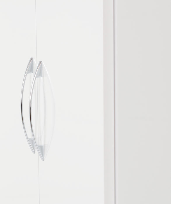 Nevada 2 Door 1 Drawer Wardrobe White Gloss