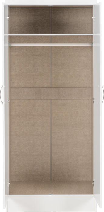 Nevada 2 Door All Hanging Wardrobe White Gloss