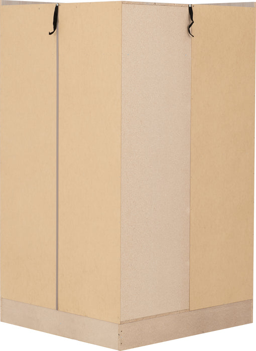 Nevada 2 Door Corner Wardrobe Grey Gloss/Light Oak Effect Veneer