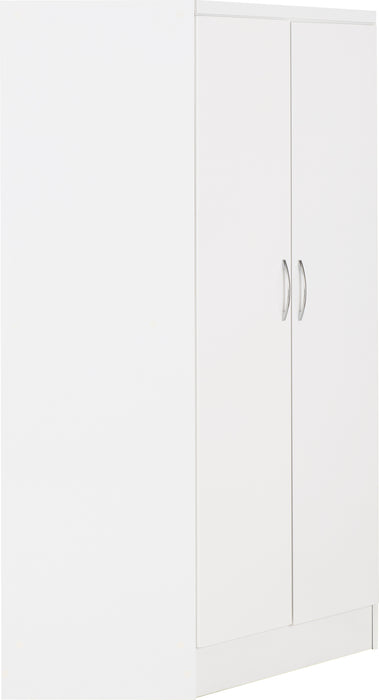 Nevada 2 Door Corner Wardrobe White Gloss