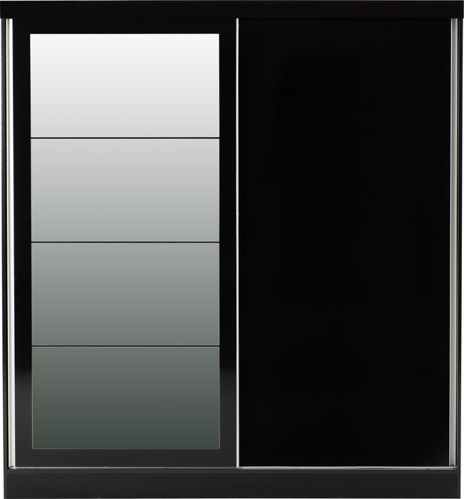 Nevada 2 Door Sliding Wardrobe Black Gloss