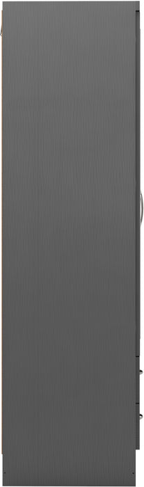 Nevada 3 Door 2 Drawer Mirrored Wardrobe 3D Effect Grey