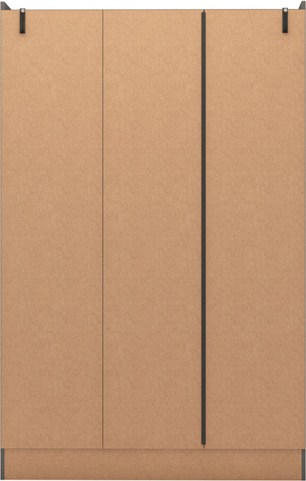 Nevada 3 Door 2 Drawer Mirrored Wardrobe 3D Effect Grey