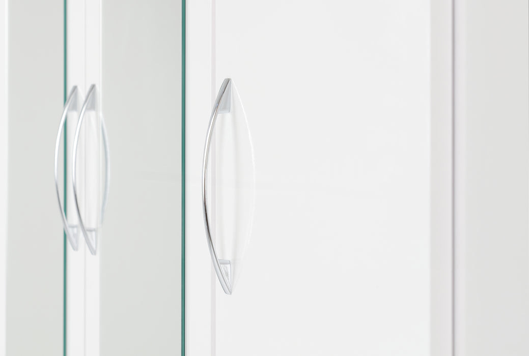 Nevada 3 Door 2 Drawer Mirrored Wardrobe White Gloss