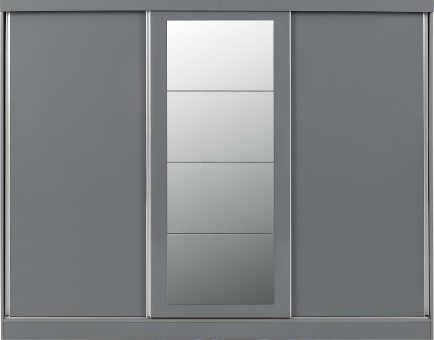 Nevada 3 Door Sliding Wardrobe Grey Gloss
