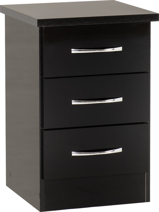 Nevada 4 Door 2 Drawer Mirrored Wardrobe Bedroom Set Black Gloss