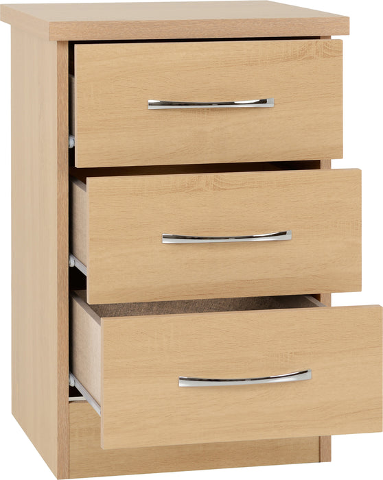 Nevada 3 Drawer Bedside Sonoma Oak Effect