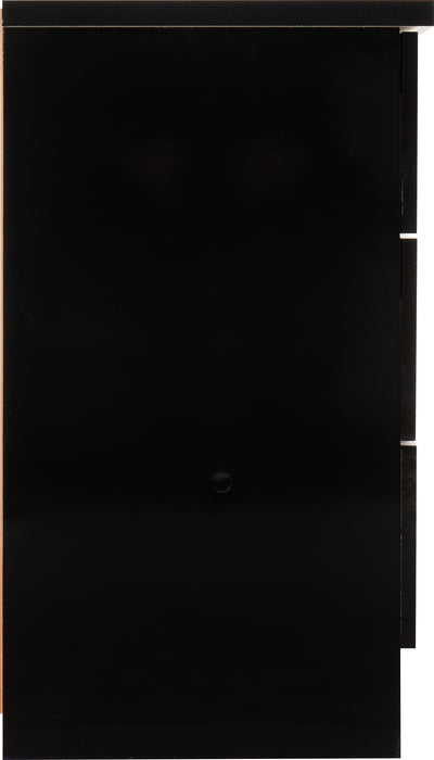 Nevada 3 Drawer Chest Black Gloss