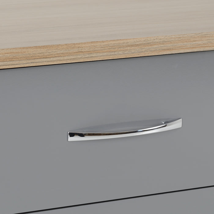 Nevada 3 Drawer Chest Grey Gloss/Light Oak Effect Veneer