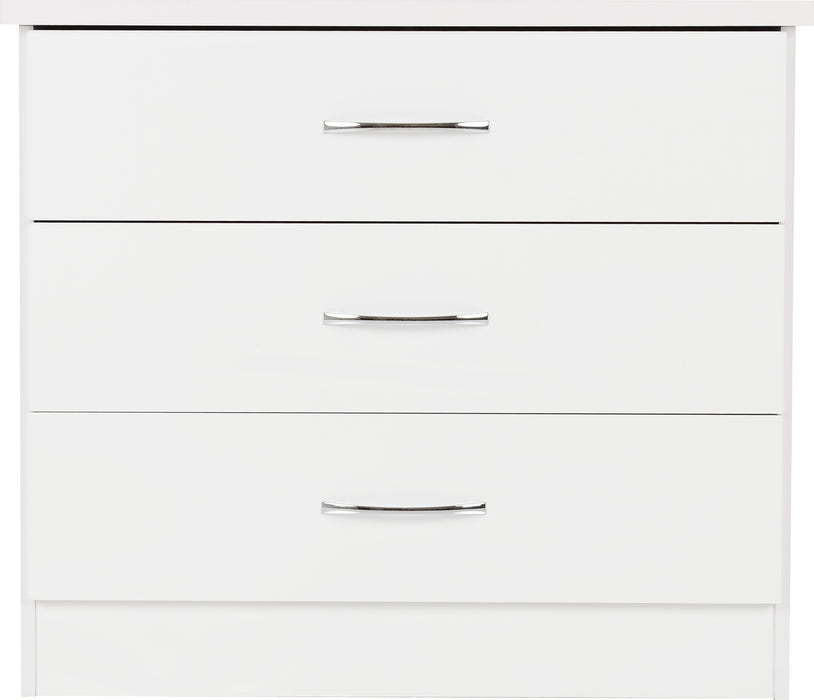 Nevada 3 Drawer Chest White Gloss