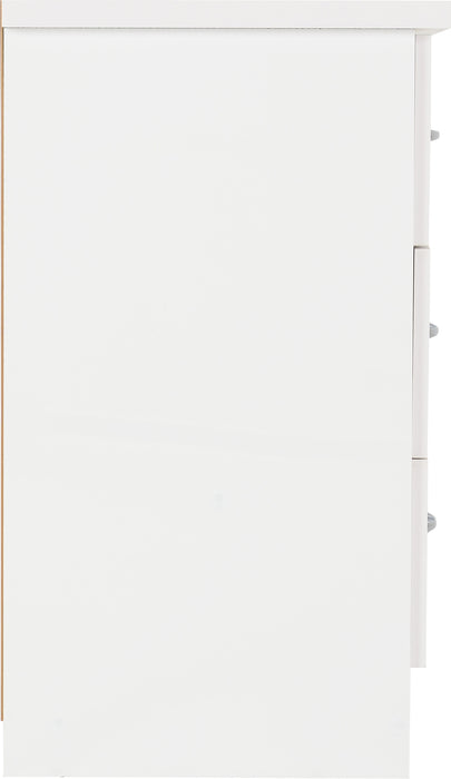 Nevada 3 Drawer Chest White Gloss