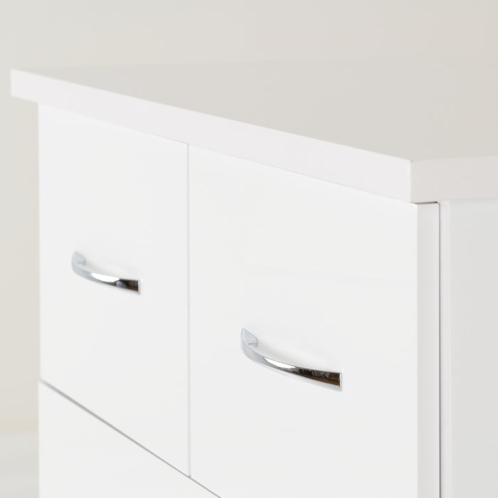 Nevada 3+2 Drawer Chest White Gloss