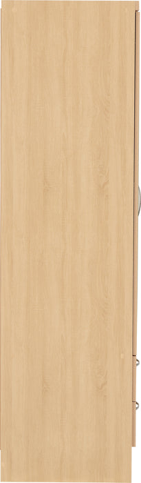 Nevada 4 Door 2 Drawer Mirrored Wardrobe Sonoma Oak Effect
