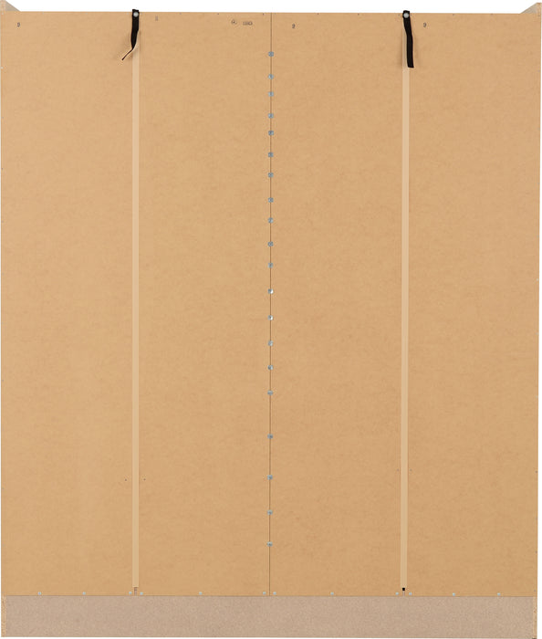 Nevada 4 Door 2 Drawer Mirrored Wardrobe Sonoma Oak Effect