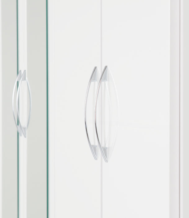 Nevada 4 Door 2 Drawer Mirrored Wardrobe White Gloss