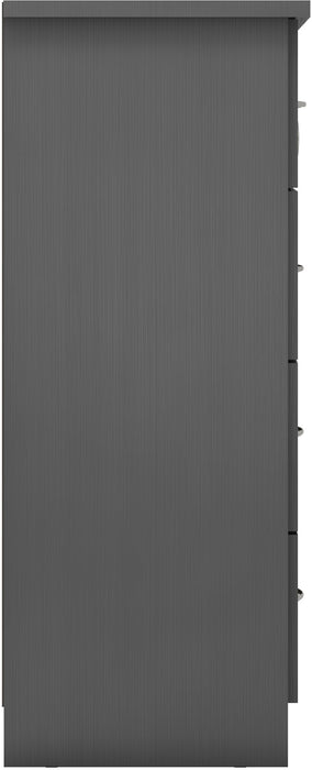 Nevada 5 Drawer Low Wardrobe 3D Effect Grey