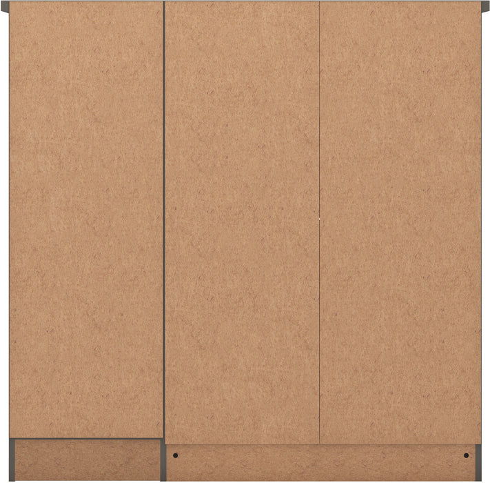 Nevada 5 Drawer Low Wardrobe 3D Effect Grey